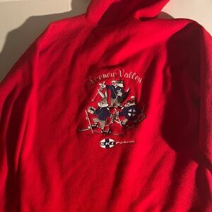 Looney Tunes Men's Sweatshirt Medium Red Valley Ski Patrol 1/4 Zip Sweater 1994